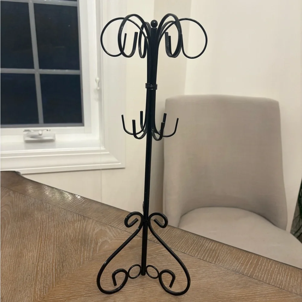 Elegant Black Metal 2 tier Jewelry holder